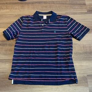 Men’s Brooks Brothers Navy Polo with Cream Collar Size Large